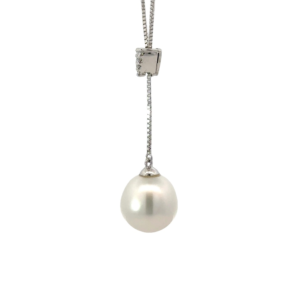 South Sea Pearl Pendant With Diamond Detail Bail 18K WG
