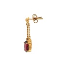Ball Stud With Hanging Almondine Garnet Drop | 14ct