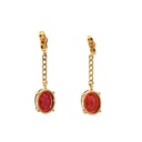 Ball Stud With Hanging Almondine Garnet Drop | 14ct