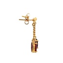Ball Stud With Hanging Almondine Garnet Drop | 14ct
