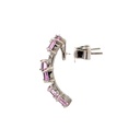 Pink Sapphire And Diamond Stud Earrings | 14ct