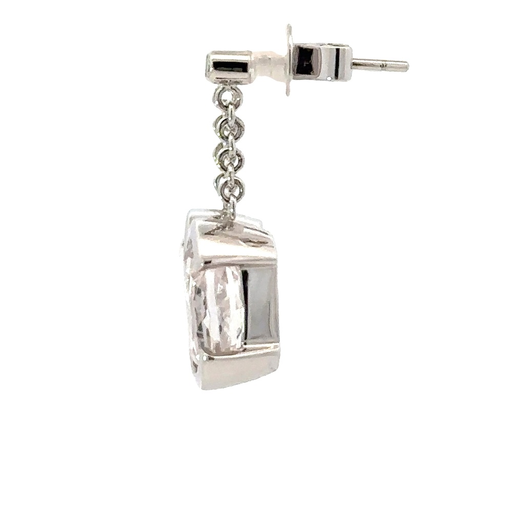 Kunzite And Diamond Stud Earrings | 14ct