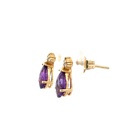 Amethyst and Diamond Stud Earrings | 14ct