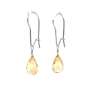 Citrine Earrings in 14ct White Gold