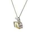 Lemon Quartz Pendant In 14K White Gold