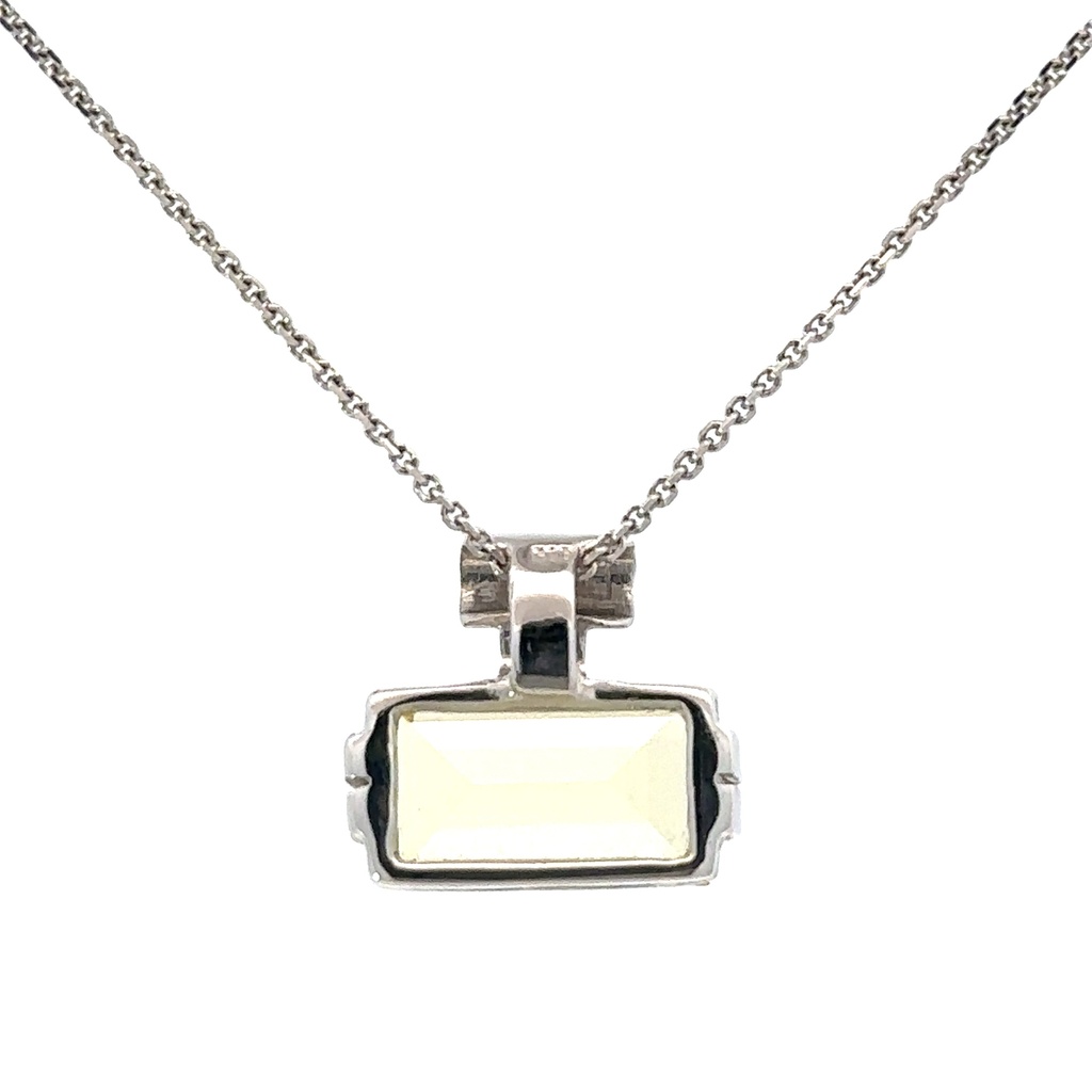 Lemon Quartz Pendant In 14K White Gold