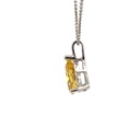 Yellow Beryl Teardrop Pendant In 14K White Gold