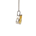 Yellow Beryl Teardrop Pendant In 14K White Gold