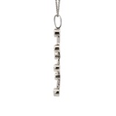 Peridot And Diamond Zigzag Pendant In 14K White Gold