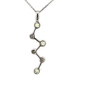 Peridot And Diamond Zigzag Pendant In 14K White Gold