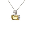 Yellow Beryl Pendant In 14K White Gold