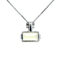 Yellow Beryl Pendant In 14K White Gold