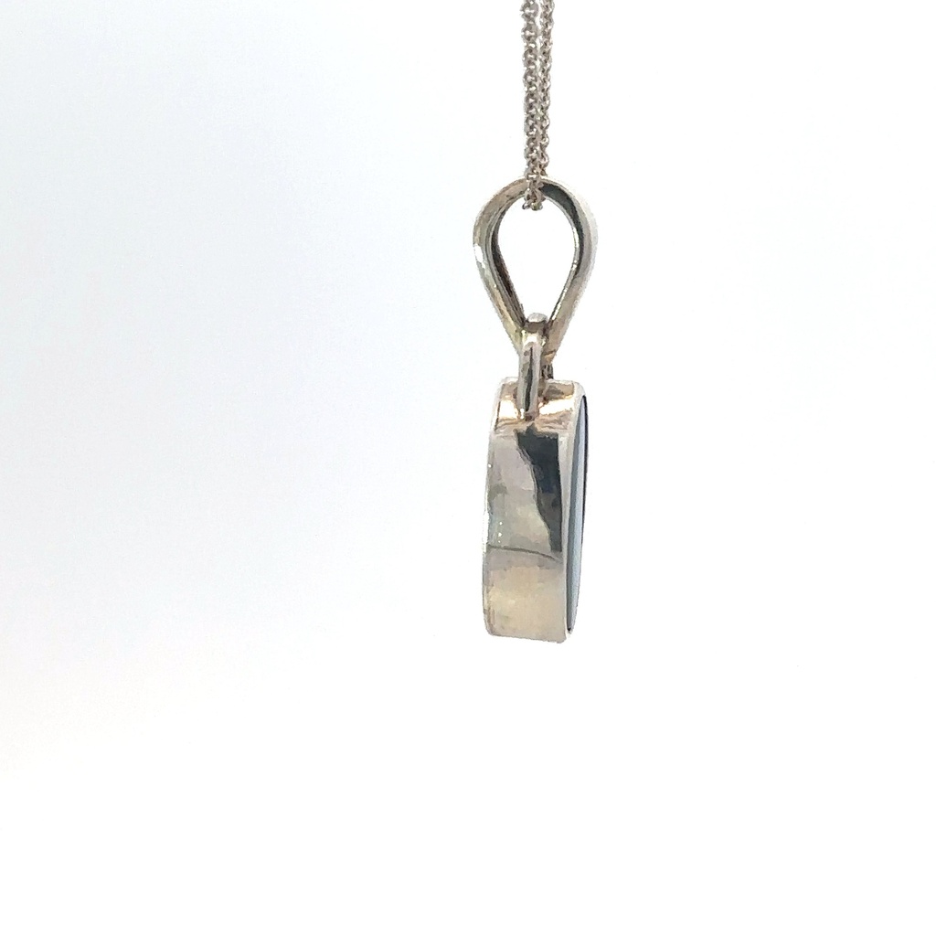 Doublet Opal Pendant Set In A Sterling Silver