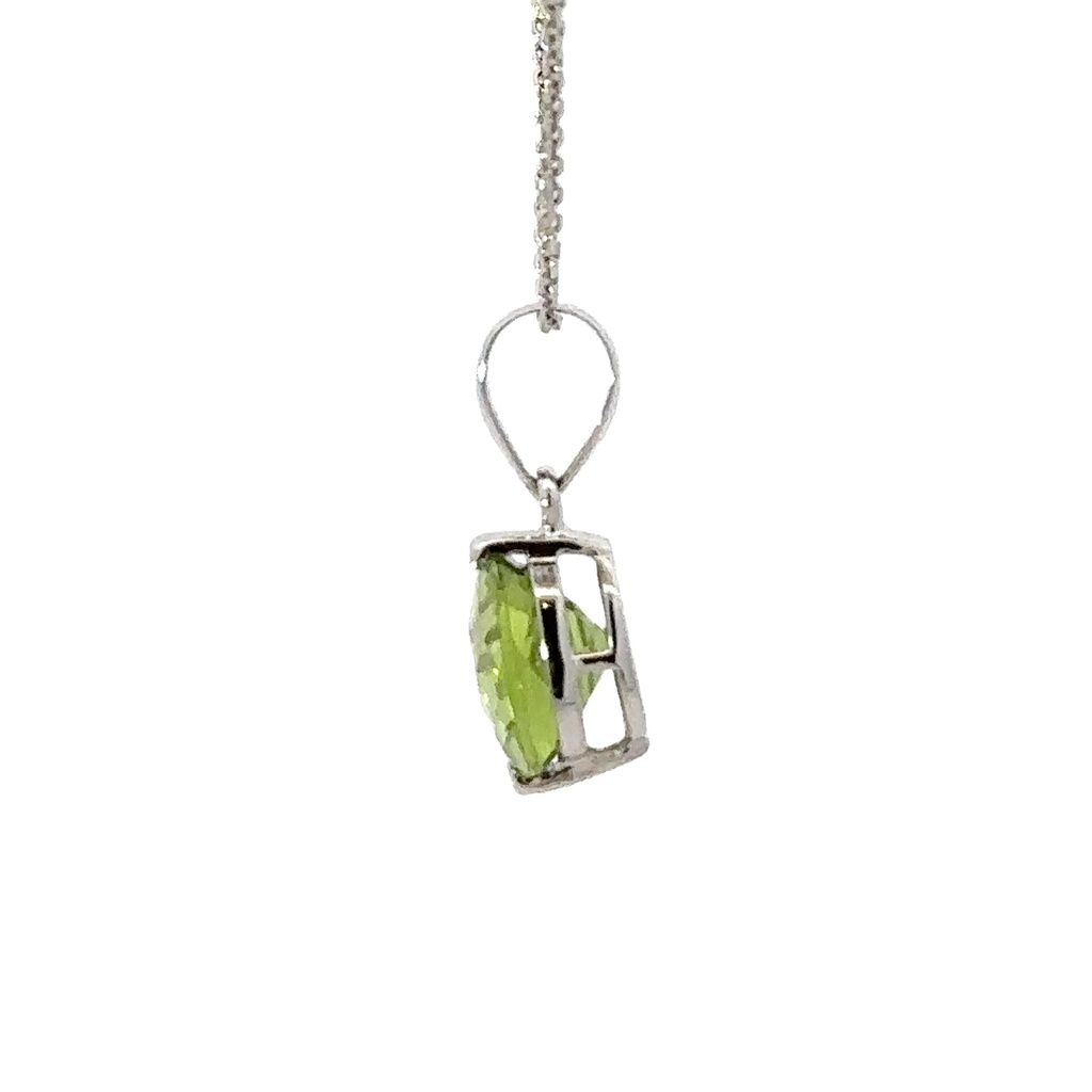 Peridot Pendant In 14K White Gold