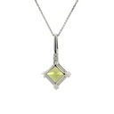 Peridot Pendant In 14K White Gold