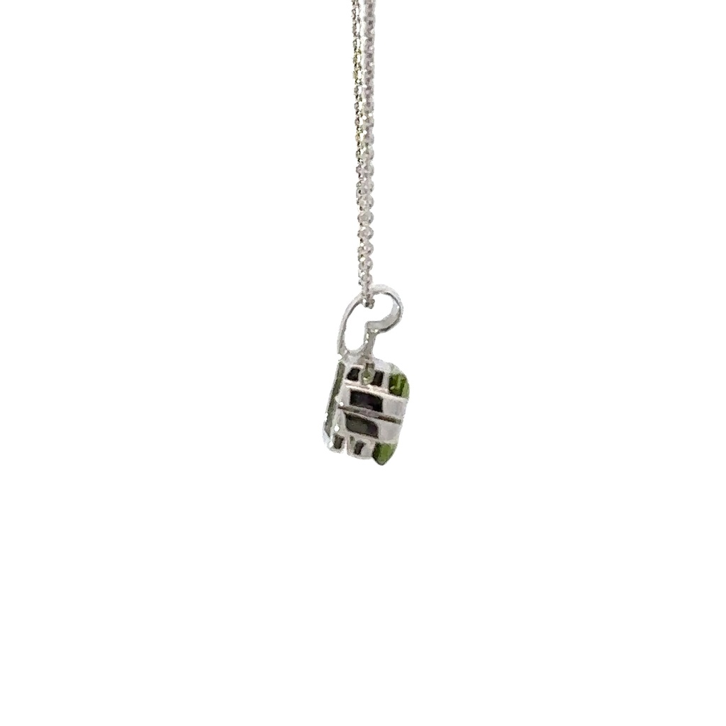 Peridot Pendant In 14K White Gold