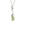 Teardrop Peridot Pendant In 14K White Gold