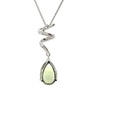 Teardrop Peridot Pendant In 14K White Gold