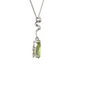 Teardrop Peridot Pendant In 14K White Gold