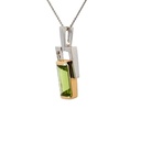 Peridot Pendant In Two Tone 18K Gold