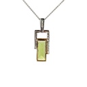 Peridot Pendant In Two Tone 18K Gold