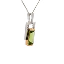 Peridot Pendant In Two Tone 18K Gold