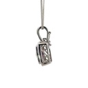 Garnet Pendant In 14K White Gold
