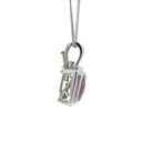 Garnet Pendant In 14K White Gold