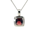 Garnet Pendant In 14K White Gold