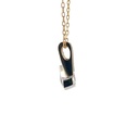 Garnet And Diamond Pendant In 14K White And Yellow Gold
