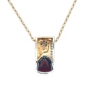 Garnet And Diamond Pendant In 14K White And Yellow Gold