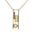 Peridot And Diamond Pendant In 14K Yellow Gold