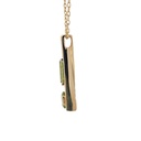Peridot And Diamond Pendant In 14K Yellow Gold
