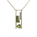 Peridot And Diamond Pendant In 14K Yellow Gold