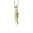 Peridot And Diamond Pendant In 14K Yellow Gold