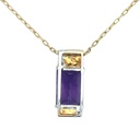 Amethyst And Diamond Pendant In 18K Two-Tone