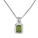 Peridot And Diamond Pendant In 18K Yellow And White Gold
