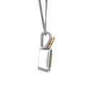 Peridot And Diamond Pendant In 18K Yellow And White Gold