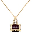 Garnet And Diamond Pendant In 14K Yellow And White Gold