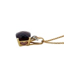 Garnet And Diamond Pendant In 14K Yellow And White Gold
