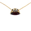 Garnet And Diamond Pendant In 14K Yellow And White Gold