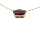 Garnet And Diamond Pendant In 14K Yellow And White Gold