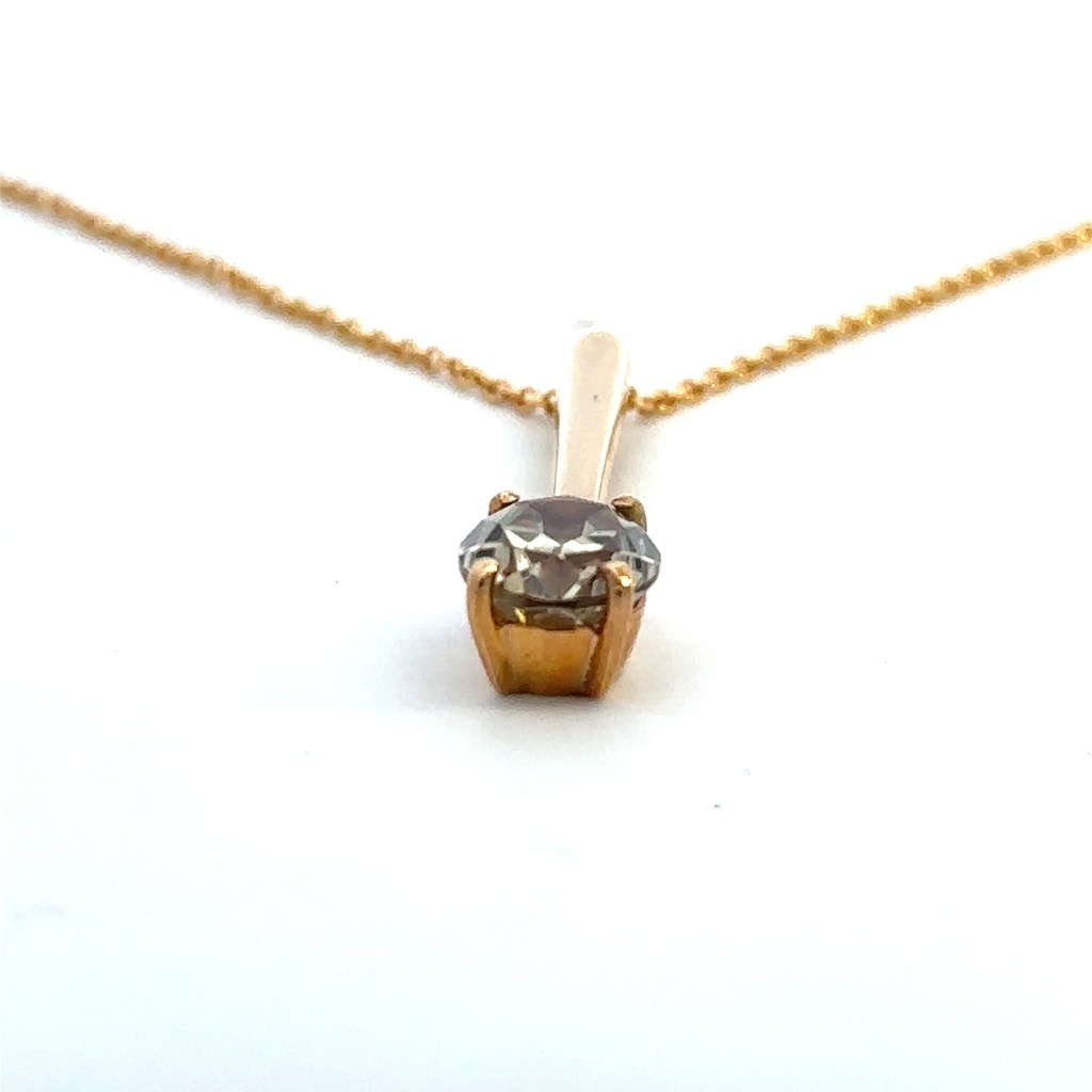 Dioptase Pendant In 14K Yellow Gold