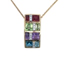 Multi-Gem Pendant In 14K Yellow Gold