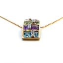 Multi-Gem Pendant In 14K Yellow Gold