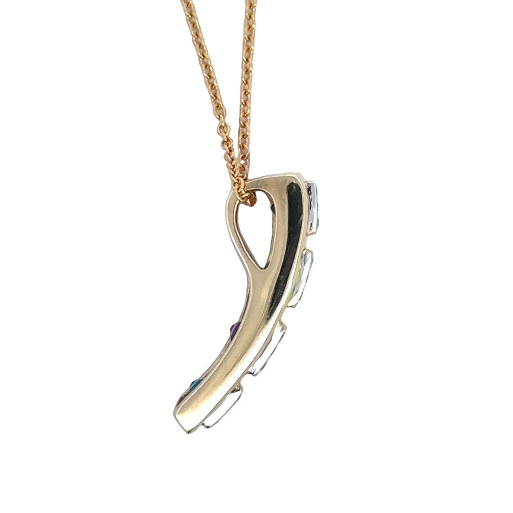 Multi-Gem Pendant In 14K Yellow Gold