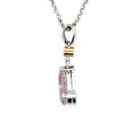 Morganite Drop Pendant In 18K Two Tone Gold