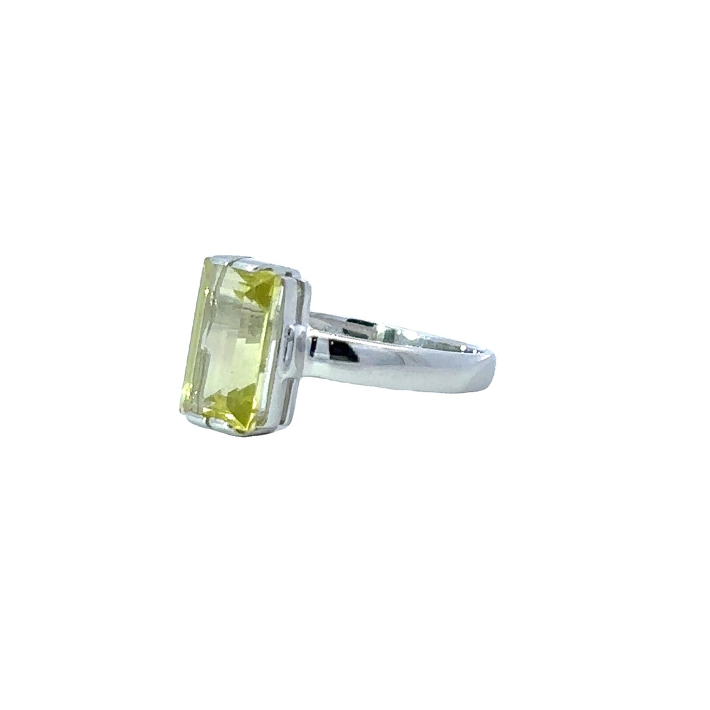 Lemon Quartz 14K White Gold Ring