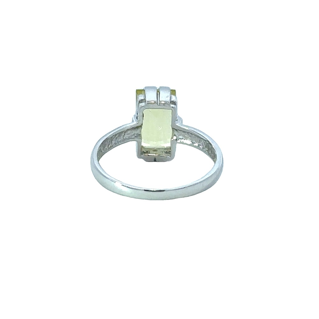 Lemon Quartz 14K White Gold Ring