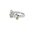 Peridot And Diamond 14K White Gold Ring